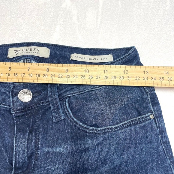 Guess Jeans Womens 26 Blue Denim Power Skinny Low Patched Ripped Jegging Ladies - Picture 3 of 9